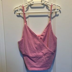 bubble gum pink hollister crop tank top XS